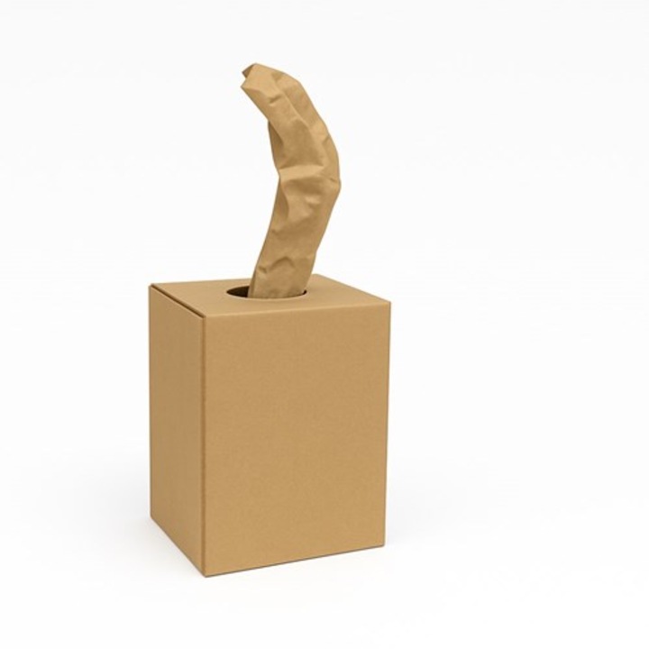 Umplutura de hartie NEOPAK, rola in cutie, 350 mm latime, 450 m lungime, 80 g/mp, gri, reciclata