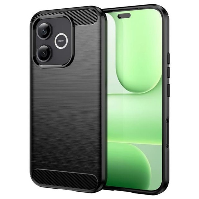 Husa Upzz® Compatibila cu Honor 600 LITE, Anti-Soc, Slim, Protectie Camera, Design Carbon Premium, TPU + PC, Negru