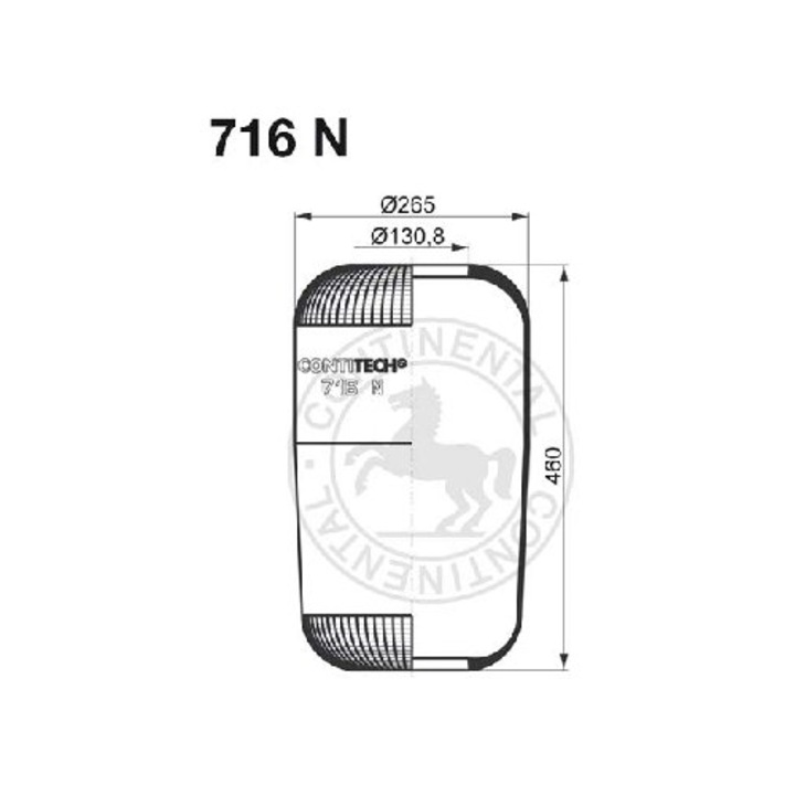 Perna Aer Contitech pentru autobuze, compatibil DAF F 2700, Mercedes-Benz Citaro O 530