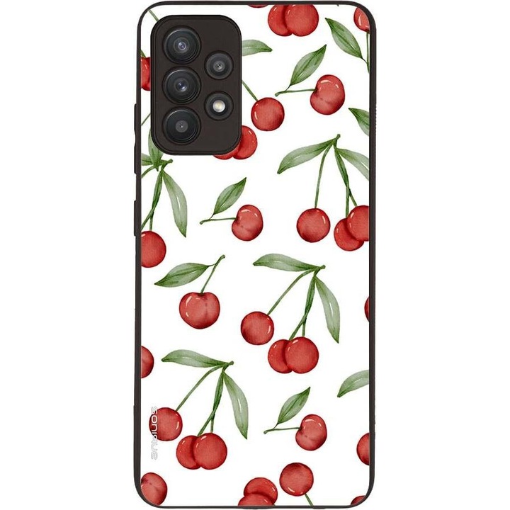 Husa telefon Sonique Fruit Series, pentru Samsung Galaxy A32 4G, imprimeu fructe, silicon, rosie