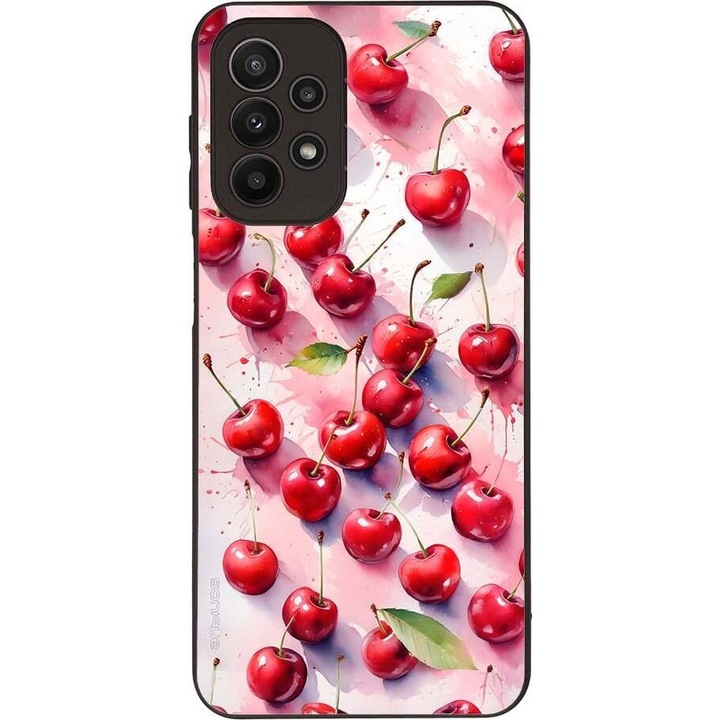 Husa telefon Sonique Theke Fruit Series, design fructe, silicon, rosu, pentru Samsung Galaxy A23 5G / A23 4G