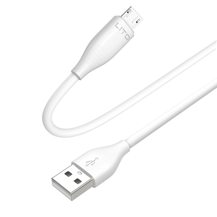 Cablu de date/incarcare Data Cable (LD03V) USB to Micro USB, Fast Charging, 2.4A, 1m Alb