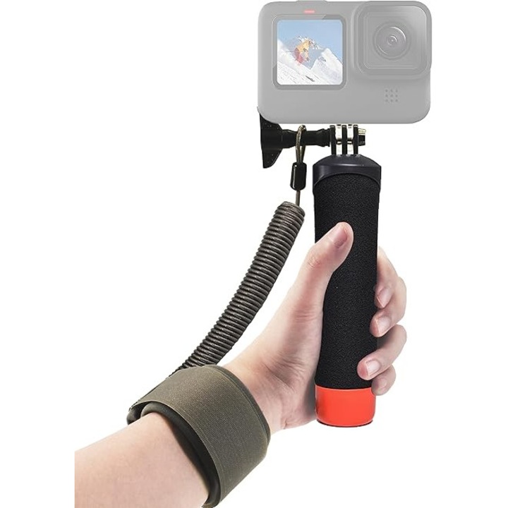 Suport flotant pentru camera sport, 7 inch, cu curea de siguranta, compatibil cu Go Pro Hero 13-3, DJI Osmo