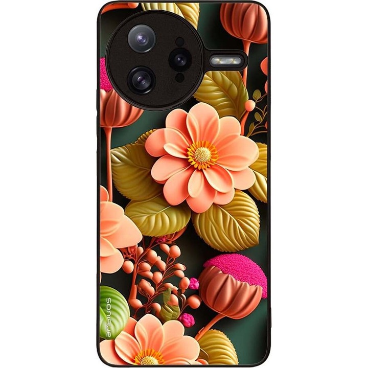Sonique Theke 3D Flower Series pentru Xiaomi Poco F7 Ultra 5G, silicon, antisoc, roz