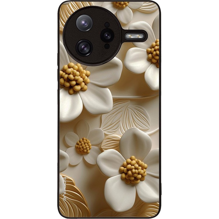 Husa telefon Sonique 3D Flower Series, alb, pentru Xiaomi Poco F7 Ultra 5G, silicon, antisoc
