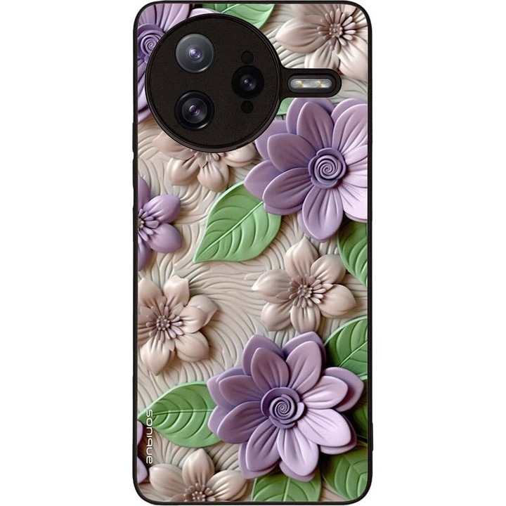 Husa telefon Sonique 3D Flower Series, protectie antisoc, design 3D, violet, pentru Xiaomi Poco F7 Ultra 5G