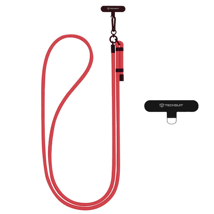 Snur/strap/lanyard telefon Rope Crossbody Strap (RCS1 33) for Phones, Carabiner, Nylon Braided, Durable, Adjustable Red Velvet Rosu