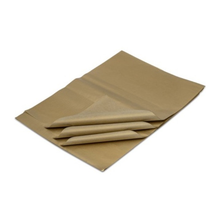 Set 100 buc, Hartie de impachetat NEOPAK decorativa, in coli, 50x70 cm, Auriu, neteda