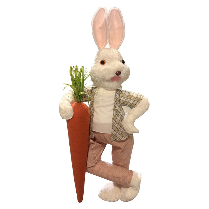 Iepure decorativ, culoare alb, H 77 cm, B.S.P. / SL1868