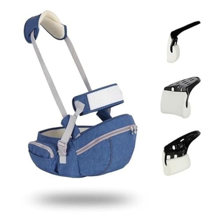 YSBER® Babahordozó, multifunkcionális hordozó, ergonomikus hordozó, öves és üléses modell, állítható, oldalsó zsebek, légáteresztő anyag, maximális teherbírás 20 kg