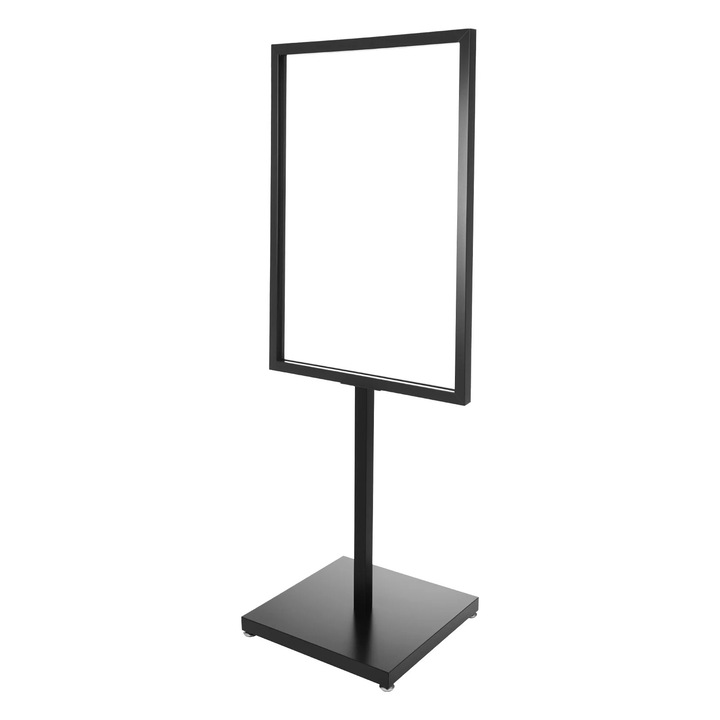 Suport afisaj, Stativ de podea, Suport meniu si poster, Fier, Stil modern, Negru