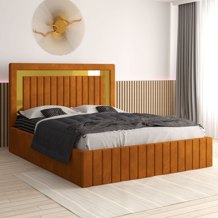 Pat Tapitat Ianis CARAMIZIU AmzMob + Saltea Lux Ortopedica - 180X200