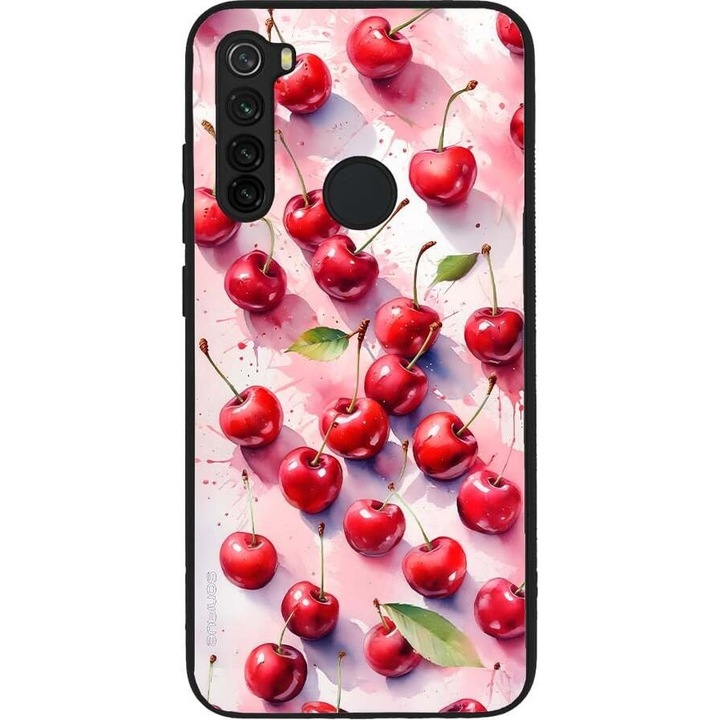 Husa telefon Sonique Fruit Series, pentru Xiaomi Redmi Note 8 / Redmi Note 8 2021, silicon, imprimeuri cu fructe, rosie