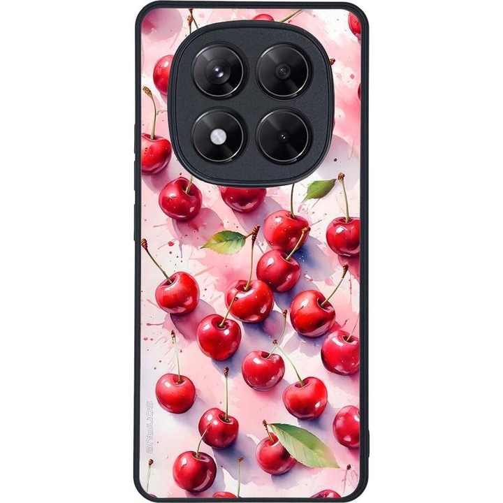 Husa telefon Sonique Fruit Series pentru Xiaomi Redmi Note 14 Pro Plus 5G, imprimeuri cu fructe, silicon, rosie