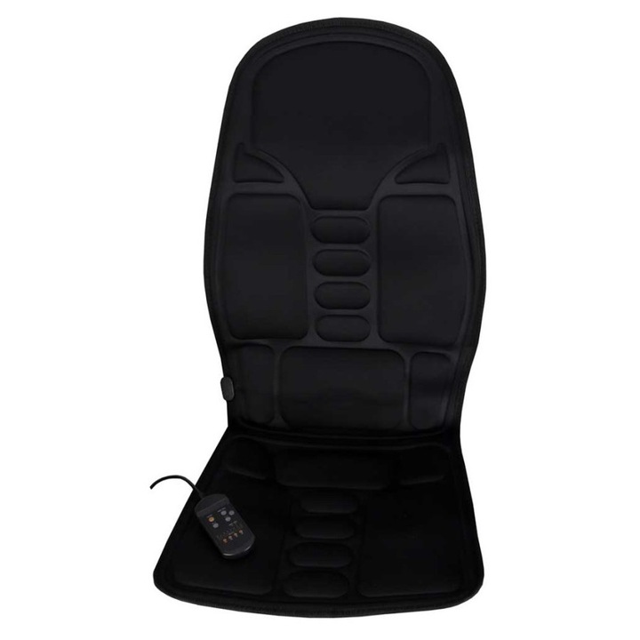 Saltea Masaj pentru Scaun Auto, intensitate reglabila cu telecomanda, negru