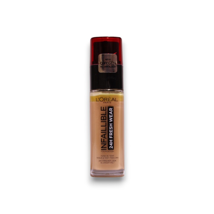 Fond de ten lichid, L'Oreal Paris, Infaillible 24h Fresh Wear, nuanta Amber, 30 ml