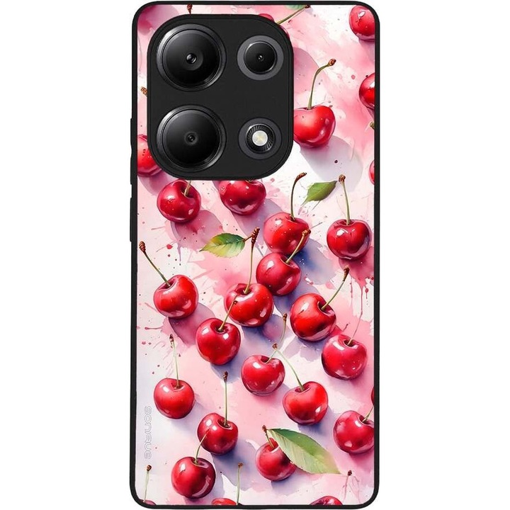 Husa telefon Sonique Fruit Series, pentru Xiaomi Redmi Note 13 Pro 4G / Poco M6 Pro 4G / Redmi Note 14S, silicon, rosie, design fructe