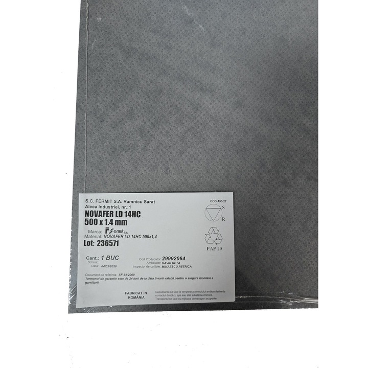 Fermit NOVAFER LD 14HC 1.4mm tömítőanyag, 500x1000mm