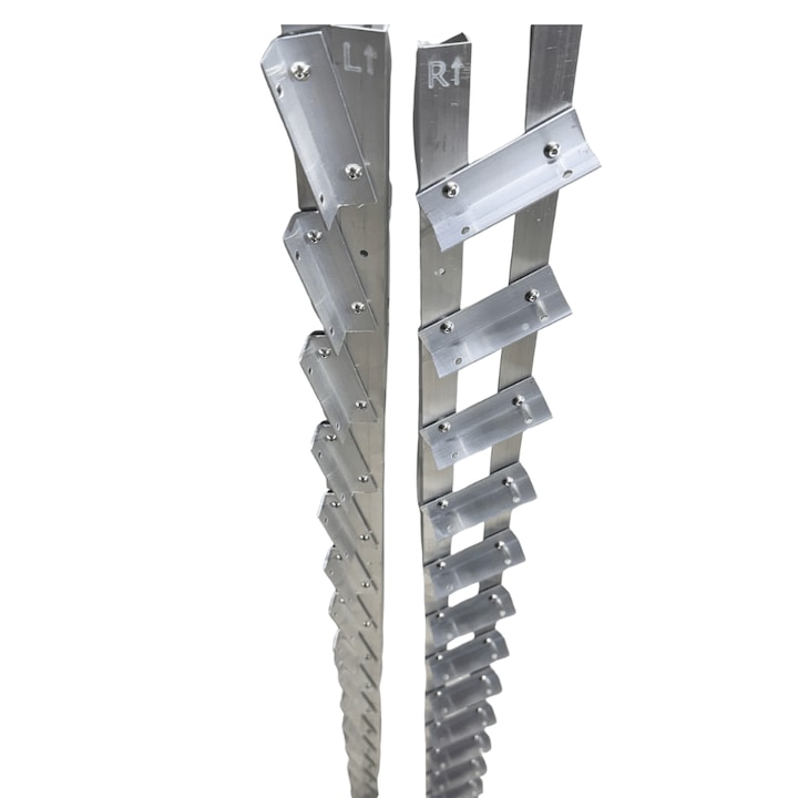 Glisiere din aluminiu pentru jaluzele de terasă, PergoLino, 200 cm, set 2 bucăți, 24 lamele, rezistente la intemperii