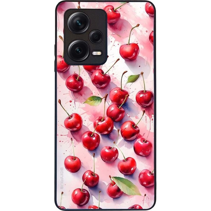 Husa telefon Sonique Fruit Series pentru Xiaomi Redmi Note 12 Pro Plus, silicon, imprimeuri cu fructe, rosie