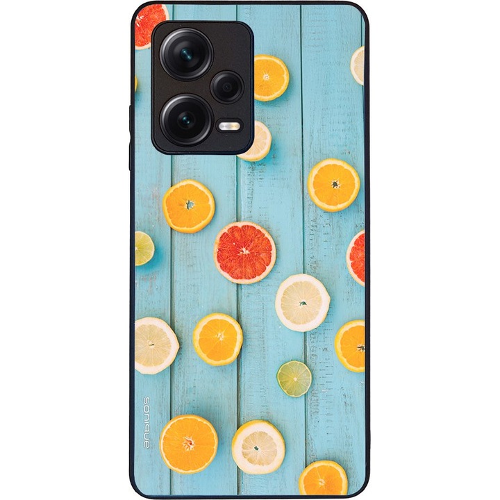Husa telefon Sonique Fruit Series pentru Xiaomi Redmi Note 12 Pro Plus, silicon, imprimeuri cu fructe, multicolor