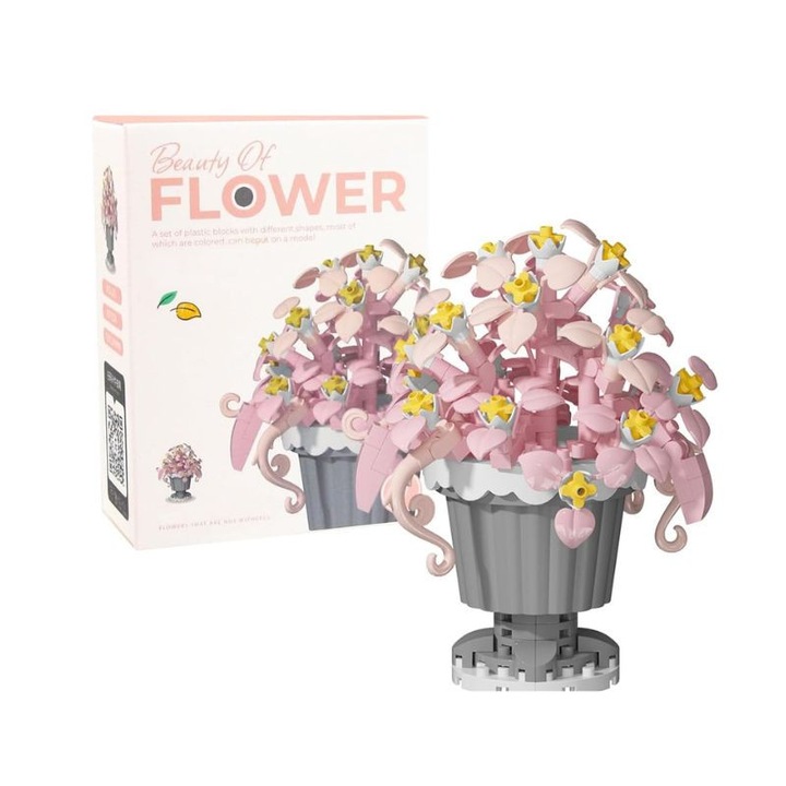 Set constructie copii, Planta paianjen, 205 piese, 7.1x7.2x9 cm, multicolor