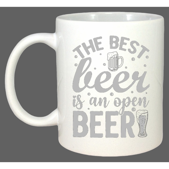 Cana Best Beer Quote, Cadou, Sarbatori, Cri-Flo, Culoare Alb, 330 ml