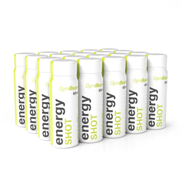 Energy Shot, GymBeam, 20 x 60 ml, aroma lamaie si lime, 150 mg cofeina, lichid