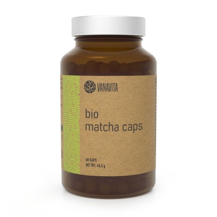 Capsule BIO Matcha, GymBeam, 600 mg, 60 capsule, ceai verde, vegan