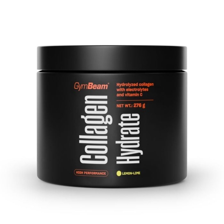 Băutură cu colagen și electroliti, GymBeam, Collagen Hydrate, aromă de lămâie și lime, 276 g