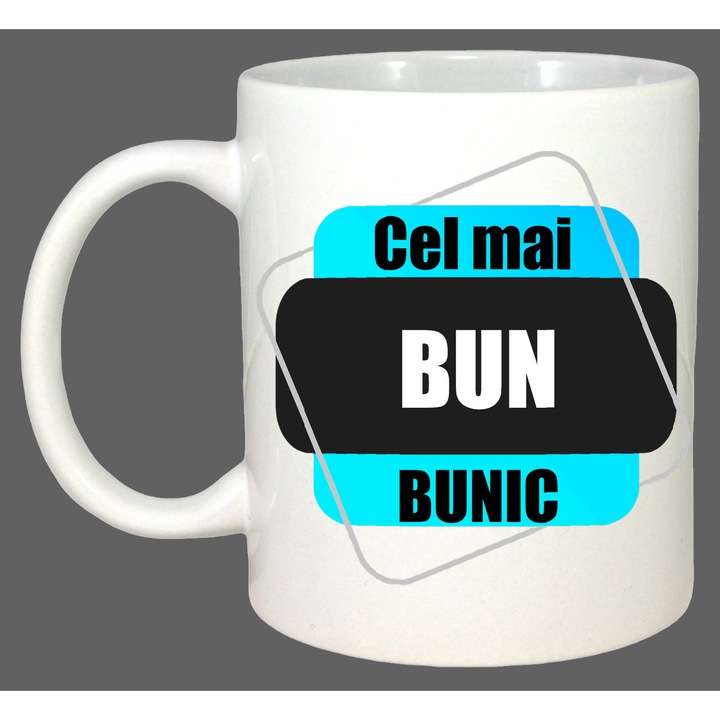 Cana Cel Mai Bun Bunic Din Lume V2, Cadou, Sarbatori, Cri-Flo, Culoare Alb, 330 ml