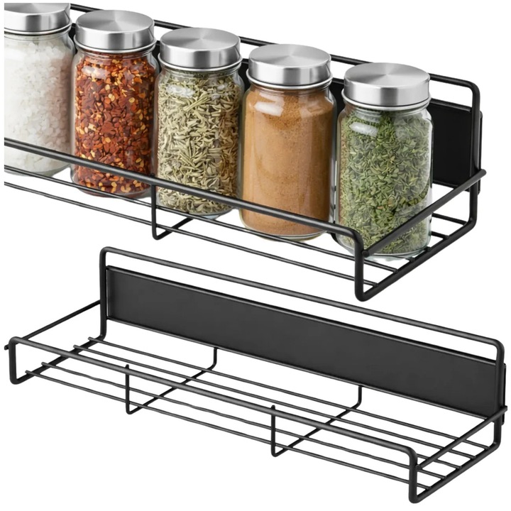 Raft Magnetic de Depozitare, 30x10.5cm, Metal Negru