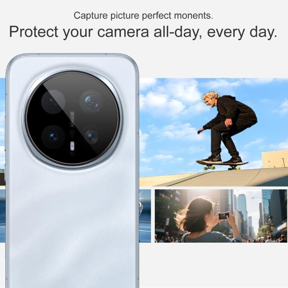 Folie de protectie camera pentru Honor Magic 8 Pro din sticla securizata, Full Cover, Rezistenta 9H, Anti-Zgarieturi, montare usoara - negru