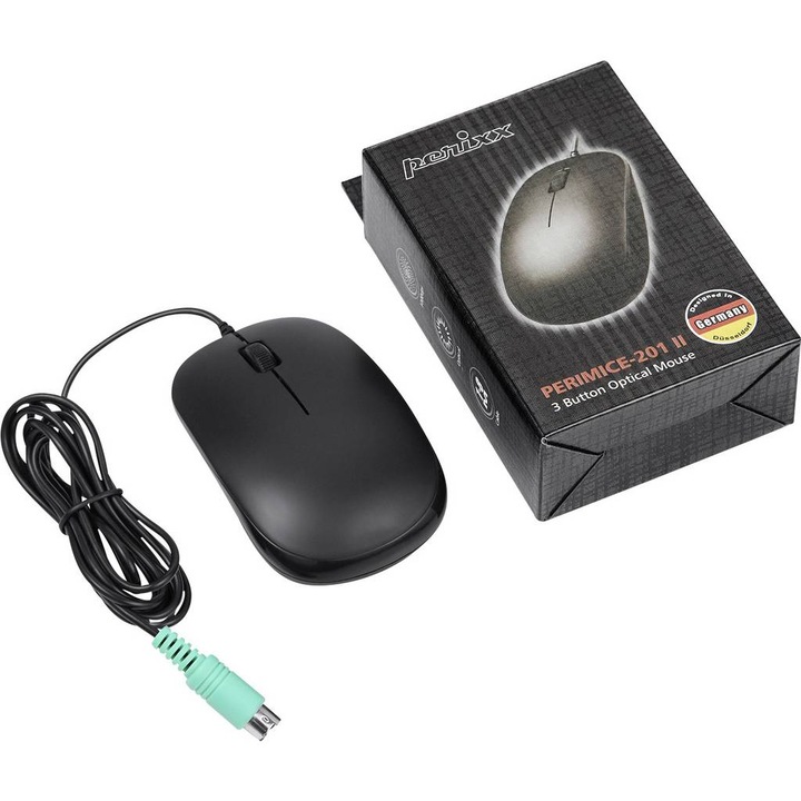 Perixx Perimice-201 Mouse PS2 Optic 3 butoane Negru 1000 dpi 11387 ...