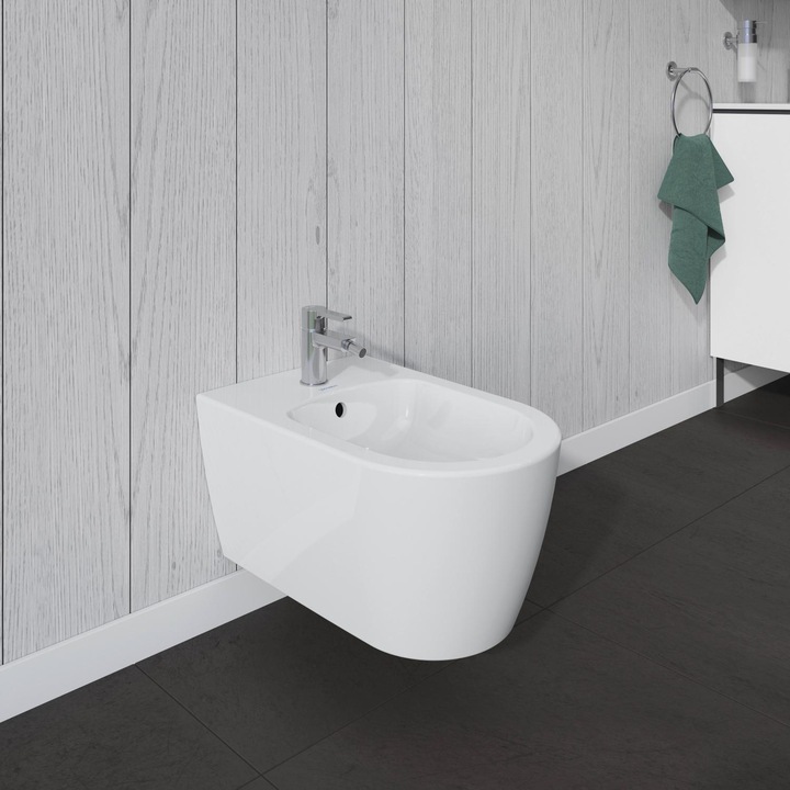 Bideu Duravit Me by Starck, suspendat, fixare ascunsa, alb, 2288150000