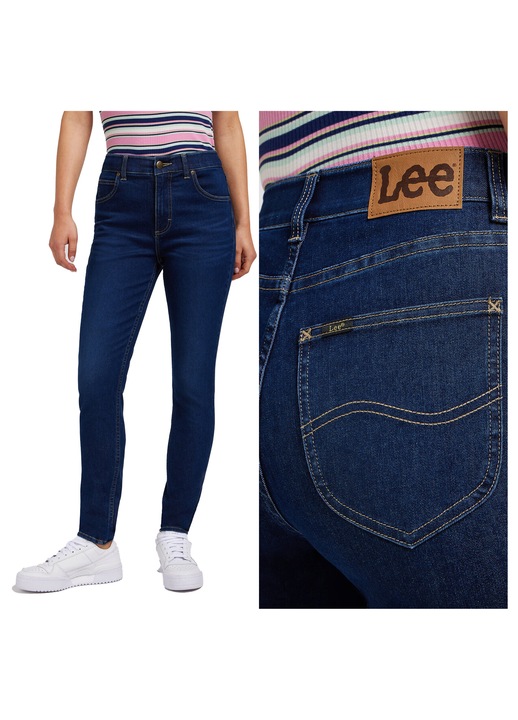Blugi Dama, Lee, ULC, Skinny Fit, Talie Inalta, Fermoar, Lungi, 5 Buzunare, Bumbac, W32-L33 US, Albastru
