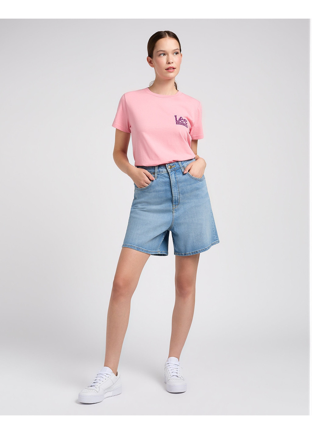 Blugi Scurti Dama, Lee, Lee Stella Short, Regular Fit, Fermoar