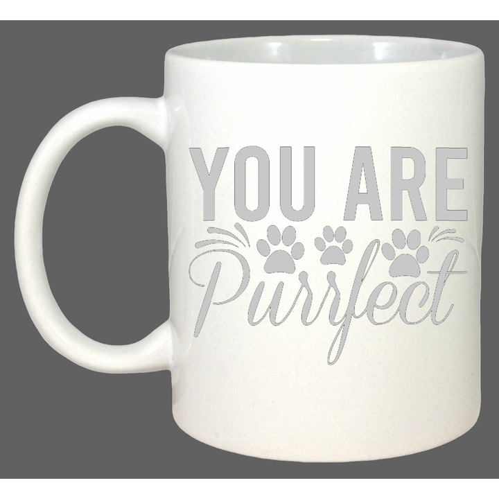 Cana Ypu Are Purrfeet, Cadou, Sarbatori, Cri-Flo, Culoare Alb, 330 ml