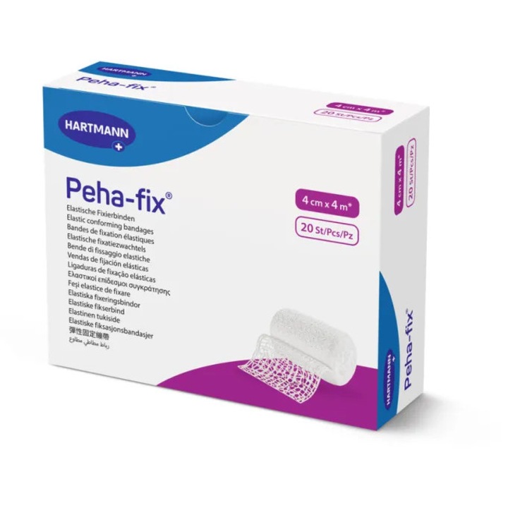 Fasa elastica cu continut ridicat de fibre naturale, conceputa pentru fixare sigura si confortabila, 8cm x 4m, Hartmann Peha-Fix®