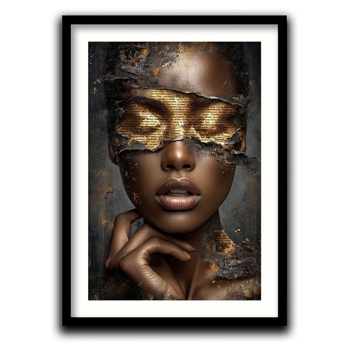 Tablou Inramat - Seductia Cuvintelor - 60 x 80 cm, tablou peisaj premium, decor pentru living, dormitor, birou sau hol, cadou inspirat, tablou modern, rama lemn, Vizio Tablouri Canvas®