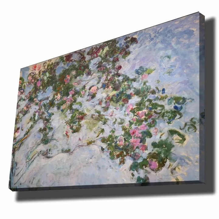 Tablou decorativ Re-Bloom, lemn masiv/panza, multicolor, 70 x 100 cm