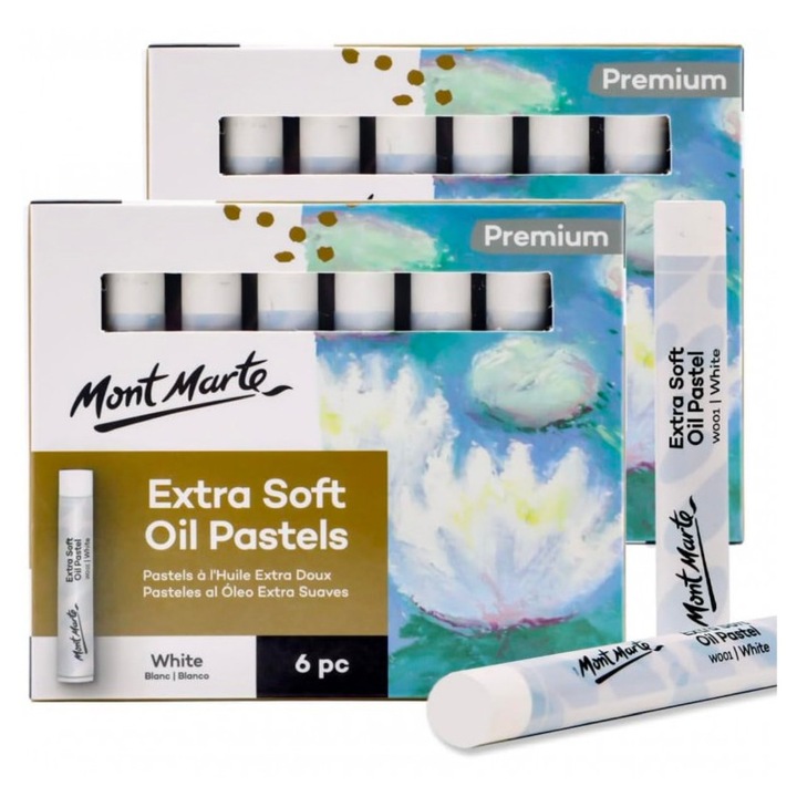 Pastel ulei extra fin alb Mont Marte 6buc/set