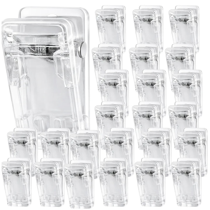 Set 50 Cleme Autoadezive Mini, Transparent, pentru Fotografii si Notite