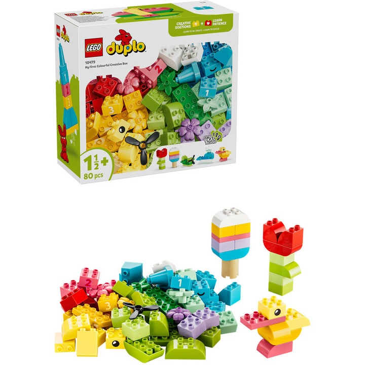 Set de constructie LEGO® DUPLO® Classic Cutie creativa in culori 10479, Jucarii pentru Copii, Jucarii pentru Baieti si Fete, Jocuri Educative