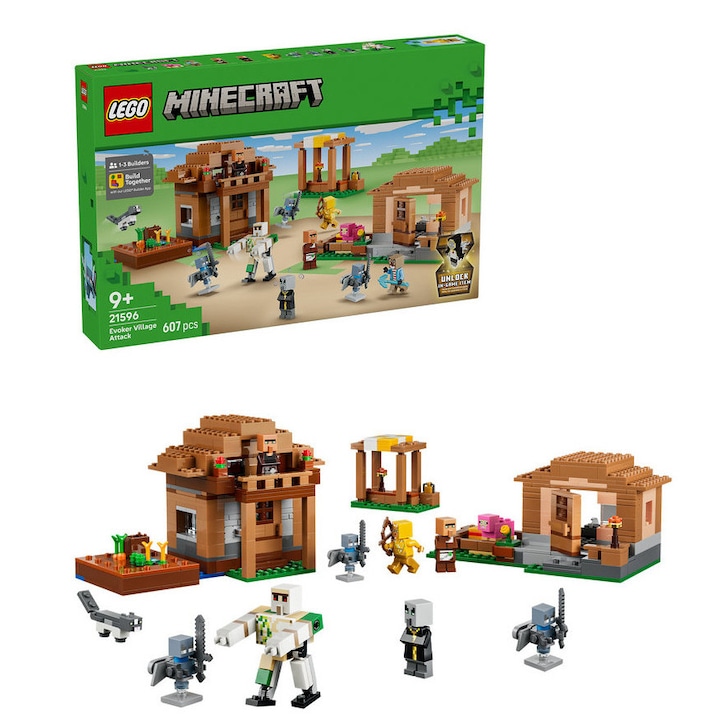 LEGO® Minecraft - Atacul Evocatorilor asupra satului 21596, 607 piese