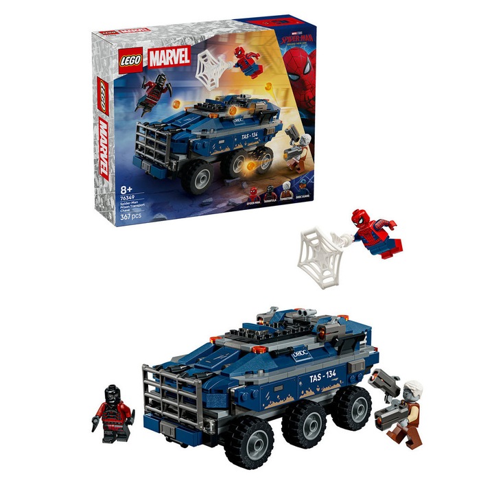 LEGO® Marvel - Urmarire cu Omul Paianjen si masina inchisorii 76349, 367 piese