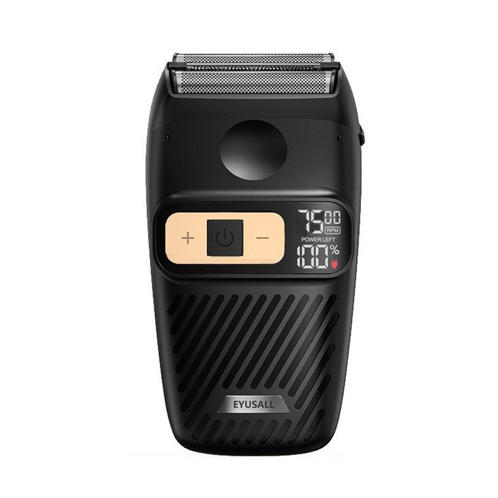 Aparat electric de ras EYUSALL, Shaver cu 3 Lame Flotante, 3 viteze ajustabile, Afisaj Digital, Spalabil sub Apa, Reincarcabil, 5W Putere, Autonomie 45 Min, Negru