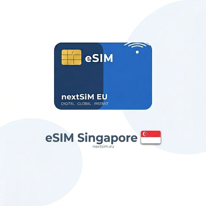 NextSIM eSIM Pro Singapore, 20GB Internet Mobil + Numar SMS Inclus, 365 Zile, 5G/4G/3G, Activare Instant