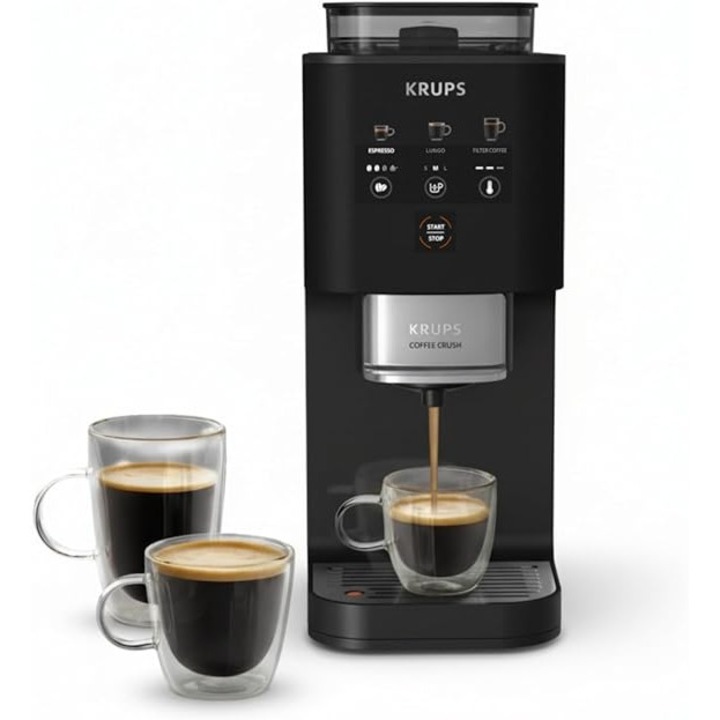 Espressor Krups, automat, negru, 15 cm, 1370 W, 2 l