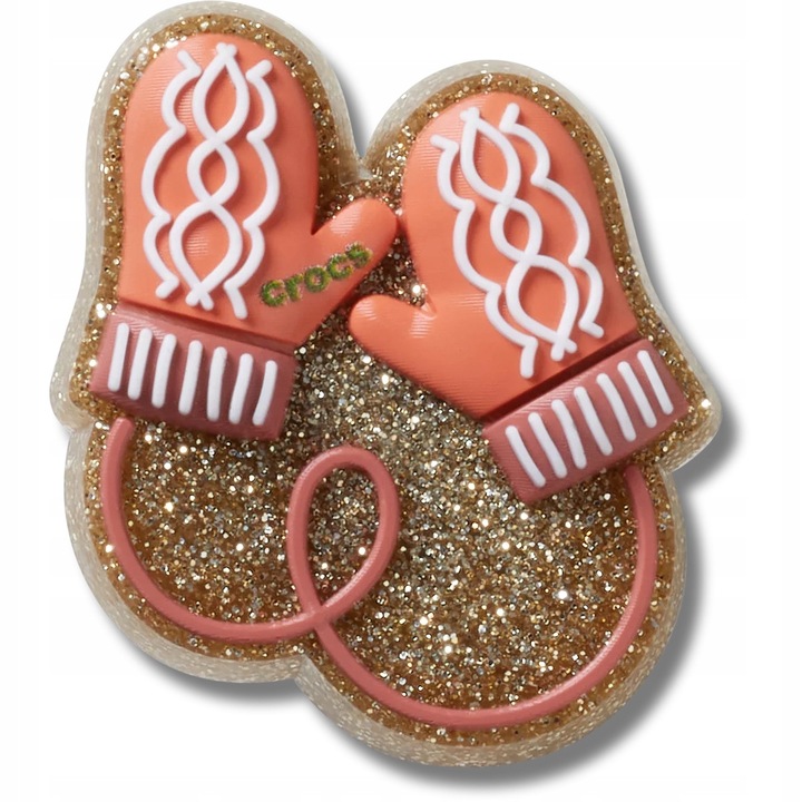 Crocs, Jibbitz pentru incaltaminte, Glitter Pink Mittens, multicolor, 1 bucata